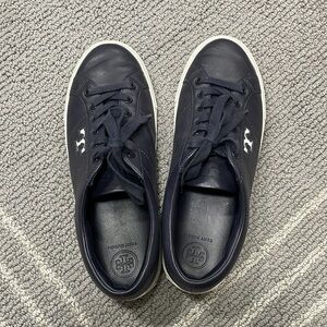 Tory Burch Amalia Navy Leather Sneakers- Size 8.5